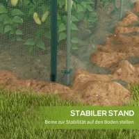 Outsunny 1,25 x 3,73 m Tuinnet, Plantenbeschermingstent met Ritssluiting, Insectenwerend Net, Staal, Groen(m-7)