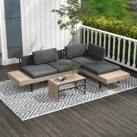 Outsunny Three-Piece 'L' Garden Sofa Set - Grey(m-10)