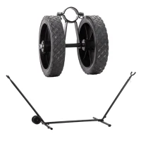 Outsunny koło do hamaków w komplecie z stojakiem na hamak, 20 cm x 18 cm x 18 cm, Czarny(m-10)