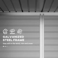 Outsunny 3.7 x 7.9ft Galvanised Steel Shed, with Latched Door and Padlock - Green(m-4)