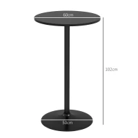HOMCOM Bar Table High Table, Table for 2 People, 60 x 60 x 102 cm, Black(m-3)