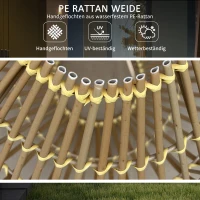 Outsunny Tuinlamp op Zonne-energie, PE-Rattan, Boho-Design, 31 cm x 31 cm x 32 cm, Geel(m-4)