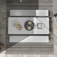 Outsunny Zestaw piwny dla 6 osób, 3-częściowy, składany, lekki, odporny na warunki atmosferyczne, stalowa rama, Biały(m-7)