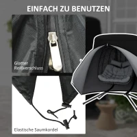 Outsunny Pokrowiec na meble zewnętrzne na meble Pokrowiec ochronny na meble, odporny na warunki atmosferyczne, 196 cm x 196 cm x 230 cm, Czarny(m-5)