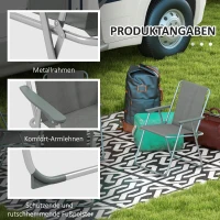 Outsunny Opvouwbare tuinstoel campingstoel, 53 cm x 54 cm x 76 cm, Blauw + Zilver(m-6)