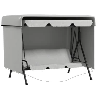 Outsunny Osłona na Meble Ogrodowe, Pokrowiec Ochronny dla Mebli Zewnętrznych, 215 cm x 155 cm x 150 cm, Szary(m-10)