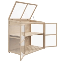 Outsunny Frühbeet Hoogbed Plantenbed, weerbestendig, 2 niveaus, vurenhout, 103 x 61 x 103 cm, Natuur