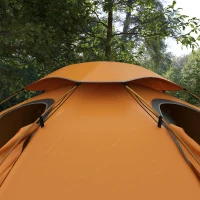 Outsunny Aluminium Frame Camping Tent Dome Tent with Removable Rainfly, 2000mm Waterproof, for 1-2 Man, Orange(m-8)
