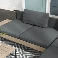 Outsunny Three-Piece 'L' Garden Sofa Set - Grey(m-7)