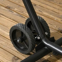 Outsunny koło do hamaków w komplecie z stojakiem na hamak, 20 cm x 18 cm x 18 cm, Czarny(m-7)