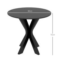 HOMCOM Ronde Eettafel Keukentafel, Modern Ontwerp, 78 cm x 78 cm x 75 cm, Zwart(m-3)
