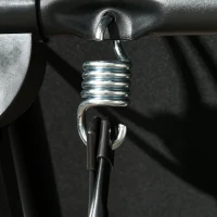 Outsunny Huśtawka ogrodowa 3-osobowa z regulowanym daszkiem przeciwsłonecznym, ochrona UV, ławka huśtawki do 330 kg, tkanina tekstylna, do ogrodu, tarasu, kolor czarny(m-9)