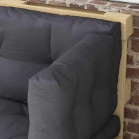 Outsunny Poduszki na palety, zestaw 3 sztuki, poduszki na ławki z ochroną UV, poduszki na meble ogrodowe, poduszki na taras, kolor ciemnoszary(m-9)