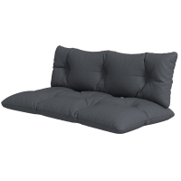 Outsunny 2-delige set tuinkussen voor tuinmeubels, weerbestendig, met knoopsluiting, 120 x 60 x 15 cm, grijs