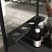 Outsunny Wózek serwisowy, wózek kuchenny, 2 poziomy, 4 uchwyty na butelki, Wewnątrz/na zewnątrz, Sosna/Czarny(m-8)