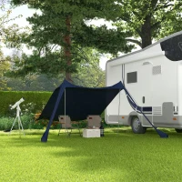 Outsunny Osłona Przeciwsłoneczna Parawan Słoneczny, odporny na warunki atmosferyczne, Łopatka, 215 x 200 x 200 cm Czarny(m-2)