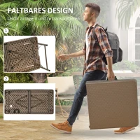 Outsunny Stolik ogrodowy Składany PE-Rattan, 122 x 60 x 73 cm, Brązowy + Czarny(m-5)