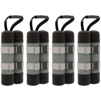 Outsunny Gazebo Sandbags, 4-Piece Set, 48 kg, without Sand, with Fixing Straps, Weatherproof, Black