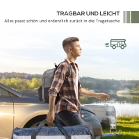 Outsunny Autozonnescherm Achtertent, Zonnescherm, inclusief transporttas, 290 x 278 x 260 cm, Lichtgrijs(m-7)