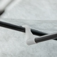 HOMCOM Szafka z materiału, Rozwiązanie do przechowywania, 6 Półek, 1 Szyna na ubrania, Szary(m-8)