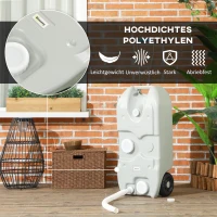 Outsunny Afvalwatertank, 40L, verrijdbaar, met slang, spatvrij, HDPE, 37x23x80cm, Grijs(m-7)