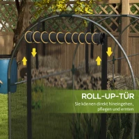 Outsunny Vogelbeschermingsnet, Plantenbescherming, Robuust, Deur met Rits, 120x360x188 cm, Zwart/Zilver(m-6)