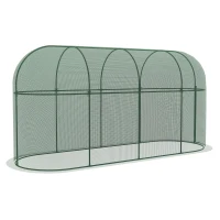 Outsunny Bird Protection Net, Metal Frame, Zipper Door, Easy Setup and Takedown, 3 x 1 x 1.5 m, Green(m-1)