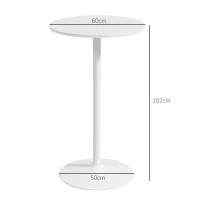 HOMCOM Bar Table High Table, Table for 2 People, 60 x 60 x 102 cm, White(m-3)