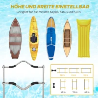 SPORTNOW Regulowany wózek kajakowy, przyczepka do łodzi i deski surfingowej z paskiem mocującym do kajaka, deski surfingowej, paddleboardu, aluminium, żółty(m-4)