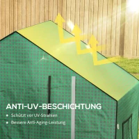 Outsunny Zastępcza Folia do Szklarni, Rolowane Drzwi, Okno Siatkowe, Zielony, 143 x 70 x 190cm, Zielony(m-5)