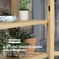 Outsunny Kas met Plank, Transparante Behuizing, Dakraam, Vergrendelbare Deur, Acryl, Houten Frame, 100x56,5x178 cm(m-5)