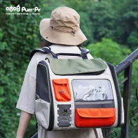 Purrpy Zaino Portatile per Gatti di Grande Capacità, Zaino per Gatti a Capsula Spaziale con Doppia Spallaccia, Verde(m-6)