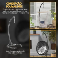 Outsunny Suporte para Cadeira Suspensa com Base Redonda Estrutura Metálica para Exterior Capacidade 150 kg Ø102x195 cm Preto(m-6)