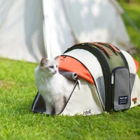 Purrpy Zaino Portatile per Gatti di Grande Capacità, Espandibile, Con Doppia Funzione a Spalla e a Mano, Verde(m-1)