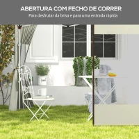 Outsunny Paredes Laterais para Tenda de 2 Painéis 295x195 cm em Tecido Oxford com 2 Janelas para Tendas de 6x3 m 3x3 m Creme(m-5)