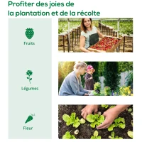 Outsunny Serre de Jardin Tunnel 6 m² 3L x 2l x 2H m châssis Tubulaire renforcé Porte zippée 2 fenêtres enroulables - transparent(m-8)