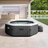 INTEX 28438EX - Spa Bubble Ottagonale Cm 211X71, 6 Posti, Con Pompa, Riscaldatore, Sistema Di Purificazione Acqua, 140 Getti, Telo Base, Telo Copertura, Dispenser Di Cloro(m-4)
