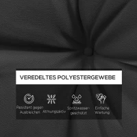 Outsunny 2 zestaw poduszek ogrodowych na krzesła z 10 cm grubym wypełnieniem, do mebli rattanowych i ogrodowych, poliester, ciemnoszary(m-4)