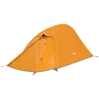 Outsunny Double Layer Camping Tent, 1-2 Man Backpacking Tent with Carry Bag, 2000mm Waterproof and Lightweight, Orange(m-11)