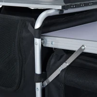 Outsunny Multi-Storage Portable Camping Kitchen, with Heat-Resistant Tabletops and Bag(m-9)