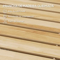 Outsunny Estrado de Ripas de Madeira Enrolável 120x38 cm Resistente às Intempéries Decoração de Jardim para Praia Festa Natural(m-6)