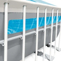 INTEX 26770NP - Piscina Prisma Frame Rettangolare Clearview Cm 400X200X122 Con Pompa Filtro, Telo Base, Telo Copertura, Scaletta(m-3)