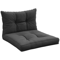 Outsunny 2 zestaw poduszek ogrodowych na krzesła z 10 cm grubym wypełnieniem, do mebli rattanowych i ogrodowych, poliester, ciemnoszary(m-10)