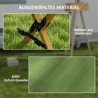 Outsunny Strandstoel Tuinstoel Ligbed, inklapbaar, weerbestendig, 196 cm x 64 cm x 45 cm, Donkergroen(m-5)