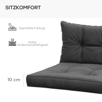 Outsunny 2 zestaw poduszek ogrodowych na krzesła z 10 cm grubym wypełnieniem, do mebli rattanowych i ogrodowych, poliester, ciemnoszary(m-5)