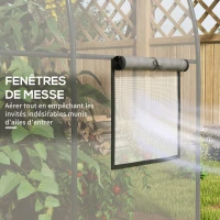 Outsunny Serre de Jardin Tunnel 6 m² 3L x 2l x 2H m châssis Tubulaire renforcé Porte zippée 2 fenêtres enroulables - transparent(m-6)
