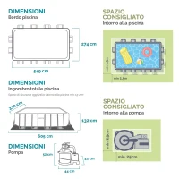 INTEX 26356GN - Piscina Ultra Xtr Frame Rettangolare 549X274X132 Cm, Pompa A Sabbia, Scaletta Doppia, Telo Base, Copertura(m-10)