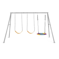 INTEX 44134 - Altalena Grigia Cm 351X244X201, 3 Componenti (Dondolo & 2 Altalene)(m-2)