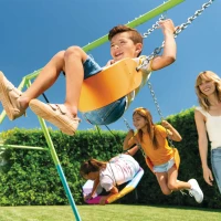 INTEX 44133 - Altalena Verde E Blu Cm 351X244X201, 3 Componenti (Dondolo Ottagonale & 2 Altalene)(m-8)