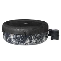 INTEX 28494EX - Bubble Glow Deluxe Cm 196X71 4 Posti Con Pompa, Riscaldatore, Sistema Di Purificazione Acqua, Telo Base, Telo Copertura, 2 Poggia Testa, Led Multi-Color(m-2)